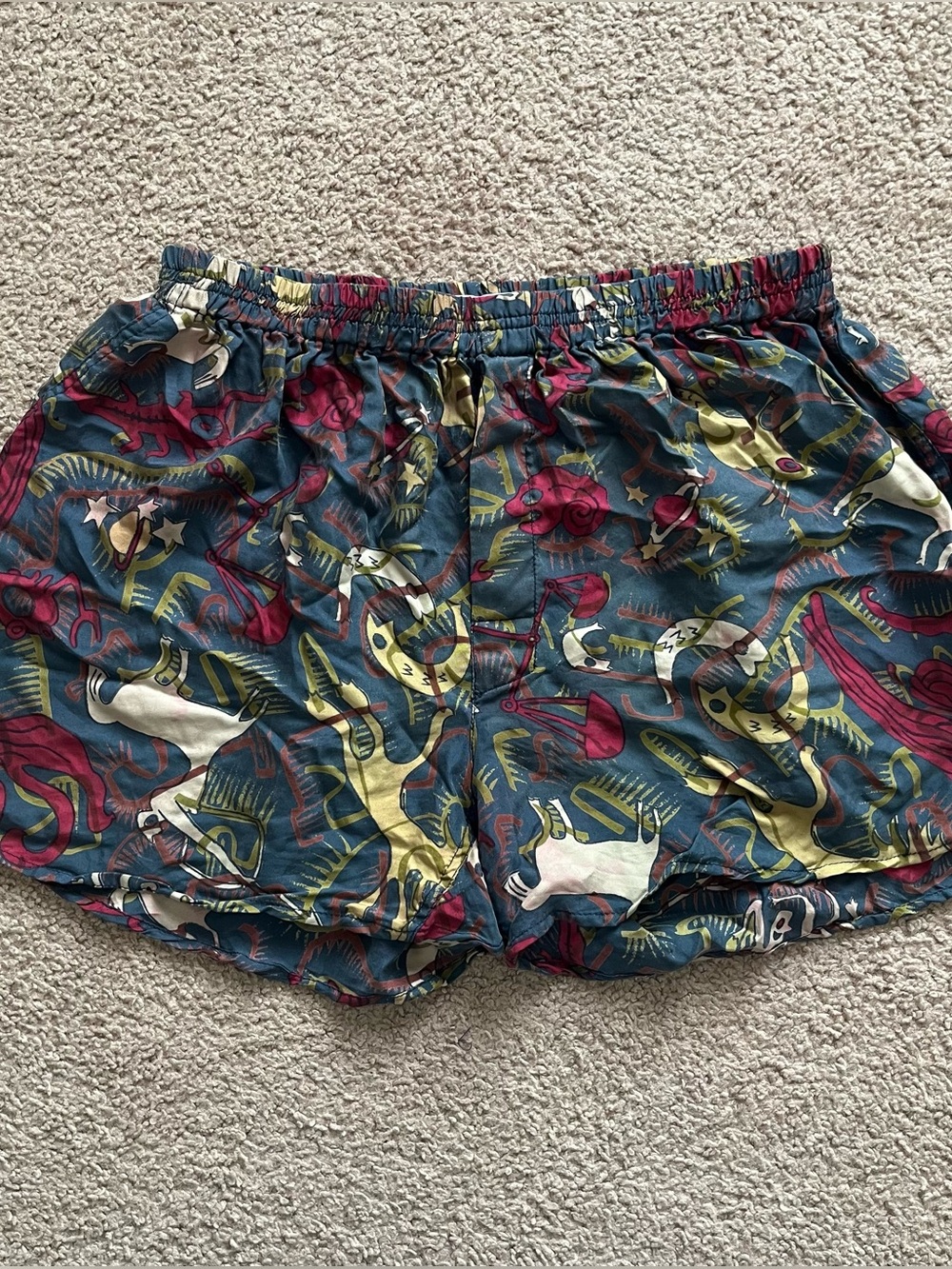 Rare Vintage '80s Italian 100% Silk Memphis Milano Designer Pop-Art Boxer Shorts